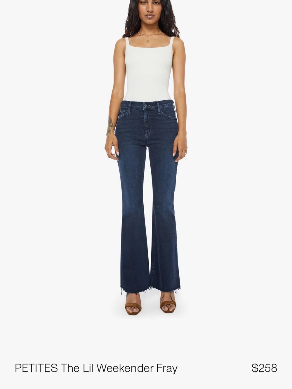 MOTHER Indigo Flare Jeans with Frayed Hem